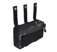 IDOGEAR Sac de Transport Tactique Molle Sub Abdominal avec Crochet et Boucle pour Gilet Nylon 500D Double Usage (Camo Black)
