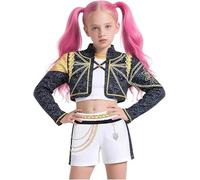 Idol Group Costume pour enfants, costume de scène imprimé étoiles de chasse pour filles, tenues de performance 3 pièces pour Halloween, cosplay, tenues de chasseurs d'anime pour filles, costumes