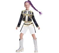 Idol Group Costume pour enfants, costume de scène imprimé étoiles de chasseur pour filles, tenues de performance 3 pièces pour cosplay, tenues de chasseurs d'anime pour filles, costumes d'Halloween