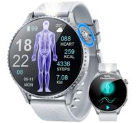 idomars Montre Connectée Homme ECG Smartwatch: Montre Intelligente Homme AMOLED de 1.56" Moniteur de HRV Appel Bluetooth LED Lampe de Poche Étanche Fitness Tracker Sport Watch pour Android iOS