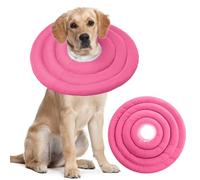 IDOMIK Collier de convalescence pour chien, imperméable et doux après une chirurgie, collier de protection élisabéthain confortable pour chiens et chats, cône réglable anti-léchage et morsure, rouge