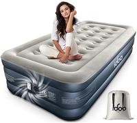 iDOO Matelas Gonflable, lit Gonflable avec Pompe intégrée, Auto-gonflage/dégonflage Rapide en 3 Minutes, Lit Gonflable avec revêtement Confortable,Idéal en Camping 100x190x46cm 250kg Max, 1 Personne