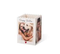 idooodle Pot a Crayon en Blocs de Construction Personnalisé avec Photo et Texte, Porte-Stylos Personnalisé Blocs de Construction, Cadeau d'anniversaire Fête des Pères Mères Pour Famille Couple