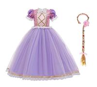 IDOPIP Filles Robe de Princesse Raiponce Déguisement Sofia Carnaval Fancy Dress Up Costume Cosplay Conte de Fée Robe de Soirée Halloween Noël Fête Anniversaire Cérémonie
