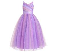 IDOPIP La Fille des Fleurs Princesse Robe Longue Plissée Mariage Demoiselle d'honneur Robe De Bal Broderie Fleur Dentelle élégante Col en V