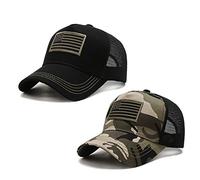 Idopy USA Drapeau américain armée Militaire Style Maille Casquette de Baseball Chapeau