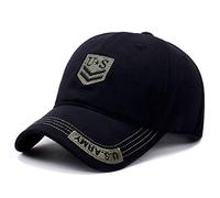 Idopy USA Drapeau américain armée Militaire Style Maille Casquette de Baseball Chapeau (2735 Noir)