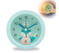 Idota Réveil Analogique pour Enfant - Sans Tic-Tac, Éducatif, Silencieux - Fonctionne avec Piles - Pour Chambre d'Enfant, Table de Chevet, Bureau - Bleu Renard