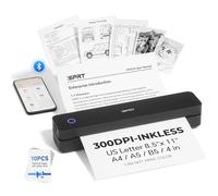 iDPRT Imprimante portable sans fil pour voyage - Prise en charge de l'imprimante mobile Bluetooth pour lettre américaine de 21,6 x 27,9 cm, sans encre compatible avec iOS, Android, ordinateur portable