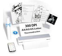iDPRT MT610 Imprimante thermique portable A4 pour les déplacements, compatible avec Windows, iOS, Android, 300 dpi Monochrome pour la maison, l'apprentissage