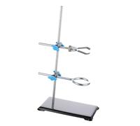 idqwsswt Ensemble Complet de Support en Fer pour Laboratoire, Indispensable à l'enseignement Scolaire pour des expériences scientifiques et de Chimie, Argent, 30 cm
