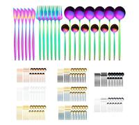 idqwsswt Fourchette à dîner 401 en acier inoxydable café cuillère à café Kit miroir polissage lave-vaisselle vaisselle vaisselle couverts pour Restaurant, coloré