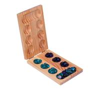 idqwsswt Jeu de Mancala Pliable Classique avec des pièces en Verre Uniques, idéal pour des Parties de stratégie captivantes, adapté pour aux Enfants comme