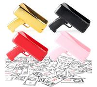 idqwsswt Le pistolet factice Money Cash Fireshooter est un jouet facile à utiliser, parfait pour les fêtes, les mariages, anniversaires et soirées en boîte de nuit, Or brossé