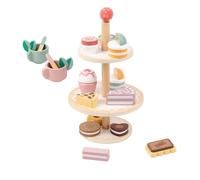 idqwsswt Mini kit de goûter coloré pour Filles, idéal pour des Jeux d'imitation captivants. Comprend Une théière en Bois, des Accessoires pour gâteaux et
