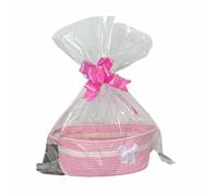 idqwsswt Panier cadeau vide, grande décoration pour cadeaux d'anniversaire, panier tressé Hiseng avec poignées, cadeau vide, trois