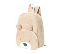 idqwsswt Sac à pour Enfant en Velours côtelé brodé d'animaux, abordable, adapté à l'école et au Refuge, 30 cm x 24 cm, Kaki et Rose, Ours Kaki