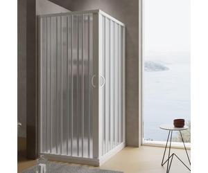 Idralite Boxe de douche pliable en PVC 90 x 90 cm H 185 modèle Aster avec ouverture centrale