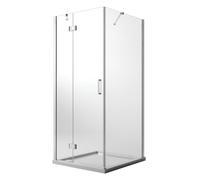 Idralite Cabine de Douche 90x60 CM H190 Transparent avec Easyclean Mod. Flip Porte + Fixe