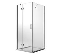 Idralite Cabine de Douche 90x90 CM H190 Transparent avec Easyclean Mod. Flip Porte + Fixe