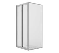 Idralite Cabine de Douche Angulaire 70x70CM H185 Verre Transparent Fixe+Saloon 2 Portes Pivotantes 70 Mod. Clint