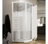 Cabine de Douche Demi-Circulaire 80x80 CM H185 Verre Sérigraphié mod. Blanc