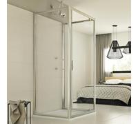 Idralite Cabine Douche 3 côtés 90x90x90 CM H198 Transparent Mod. Cristal Trio 1 Porte