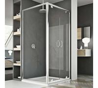 Idralite Cabine de douche Sintesi Duo 2 portillons 70x80 AP. 80 cm H185 transparent