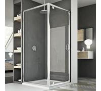 Idralite Cabine Douche 75x100 AP. 100 CM H185 Transparent modèle Sintesi Duo 1 Portillon