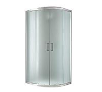 Cabine Paroi Douche Demi-Circulaire - IDRALITE - Alabama - Verre fumé - Réversible - 80x80 cm