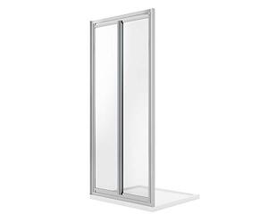 Idralite Porte de Douche 80CM H185 Verre Transparent Ouverture Saloon avec 2 parois pivotantes Mod. Clint