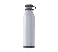 IDRINK® - b-evo Bouteille thermique révolutionnaire, 3 murs, bouteille en acier inoxydable avec double bouchon, 500 ML (BLANC CANOVA)