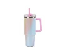 IDRINK - Bouteille isotherme de voyage 1,2 l avec poignée et paille (Macaron)