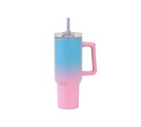 IDRINK - Bouteille isotherme de voyage 1,2 l avec poignée et paille (Rose/bleu)