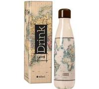 Idrink - Bouteille isotherme décorée 500 ml Carte multicolore