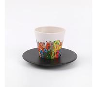 IDRINK® - Ensemble tasse, soucoupe et cuillère à café RPET | Excellent et mignon cadeau respectueux de l'écologie | (STAY PAWSITIVE)