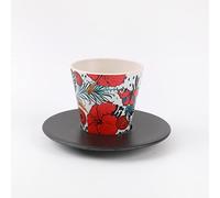 IDRINK Ensemble tasse, soucoupe et cuillère en RPET BUTTERFLY