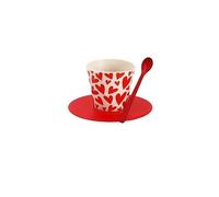 IDRINK® - Ensemble tasse, soucoupe et cuillère en RPET FOLLOW YOUR HEART