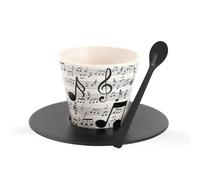 IDRINK® - Ensemble tasse, soucoupe et cuillère en RPET MUSIC