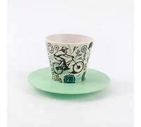 IDRINK® - Ensemble tasse, soucoupe et cuillère en RPET | sympathique respectueux de l'écologie | (CIRCLE)