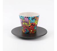 IDRINK® - Ensemble tasse, soucoupe et cuillère en RPET | sympathique respectueux de l'écologie | (CIRCLE)