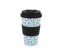 iDrink Tasse à emporter RPET 435 ml - Bouchon silicone ouvrable - Motif Panda