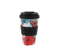 IDRINK®- Tasse à café en RPET avec ouverture et bouchon en silicone, facile à transporter Tasse à emporter de 435 ml en plastique recyclé 8,7 x 8,7 x 15 cm 435 ml (Butterfly)