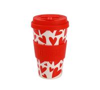 IDRINK®- Tasse à café en RPET avec ouverture et bouchon en silicone, facile à transporter Tasse à emporter de 435 ml en plastique recyclé 8,7 x 8,7 x 15 cm 435 ml (Follow Your Heart)