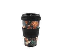IDRINK® - Tasse à café RPET avec bouchon en silicone ouvrant, facile à porter 435 ml, Mug à emporter en plastique recyclé 8.7 x 8.7 x 15 cm ergonomique 435 ml (NATURE)