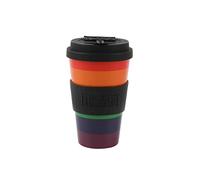 IDRINK®- Tasse à café en RPET avec ouverture et bouchon en silicone, facile à transporter Tasse à emporter de 435 ml en plastique recyclé 8,7 x 8,7 x 15 cm 435 ml (Love Is Love)