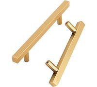 IDRRSPCP Bouton de tiroir, poignées cuisine 2 pièces or mat placard porte brossées meuble for armoire largeur 12mm poignée d'armoire (taille : 96mm)(128mm)