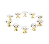 IDRRSPCP Bouton, poignée, quincaillerie de porte, 10pcs boutons en cristal acrylique tiroir placard meuble forme diamant accessoire meubles maison sans vis (Color : 10Pcs)
