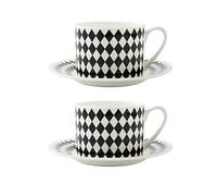 IDRRSPCP Céramiques exquises, ensembles de tasses et soucoupes en céramique, tasse à café porcelaine, ensemble thé soucoupe, élégante for la cuisine l'après-midi, 2 pièces(A)