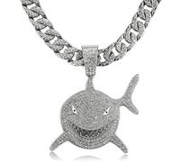 IDRUPACE Miami Chaîne à maillons cubains pour homme Plaqué or Argent Chaîne à diamants 13 mm Chaîne glacée Hip Hop 21,6/45,7/50,8/61 cm de longueur avec boîte cadeau en métal, 45,7 cm, doré
